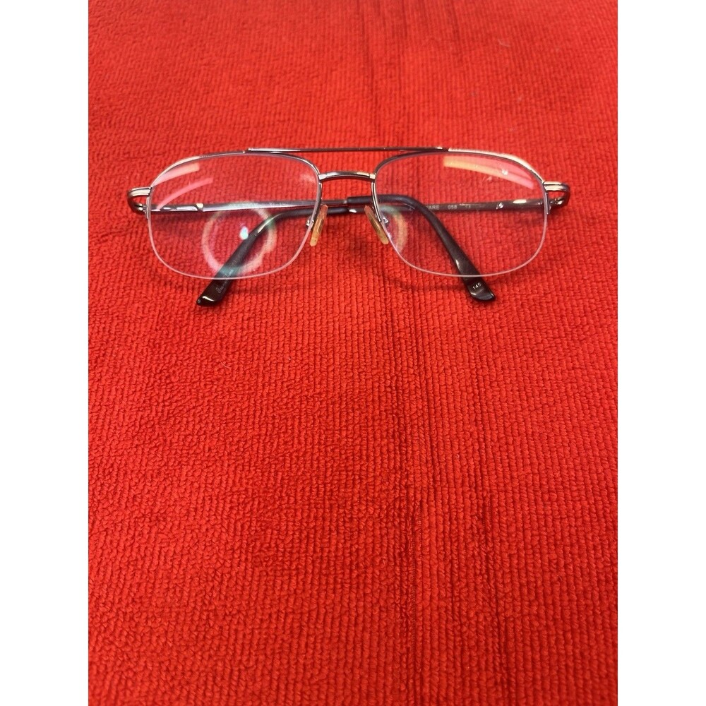 Stetson Zyloware 058 Eyeglass Frame Only XL-19 Mens Silver Half Rim Square 56-18